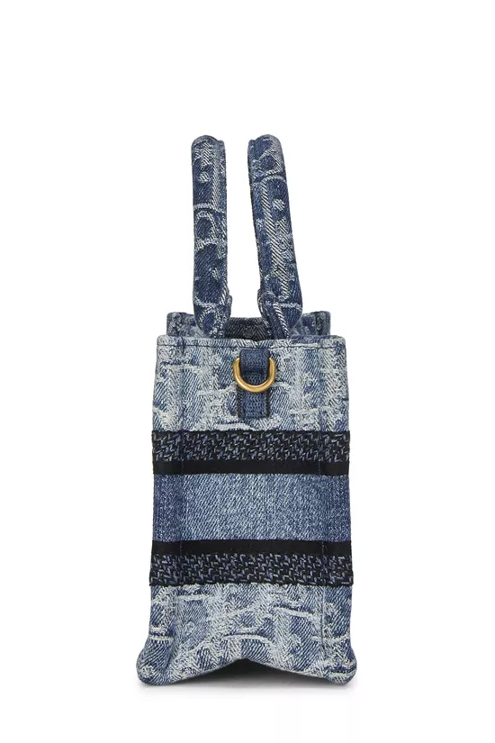 Navy Oblique Denim Book Tote Mini, , large image number 2