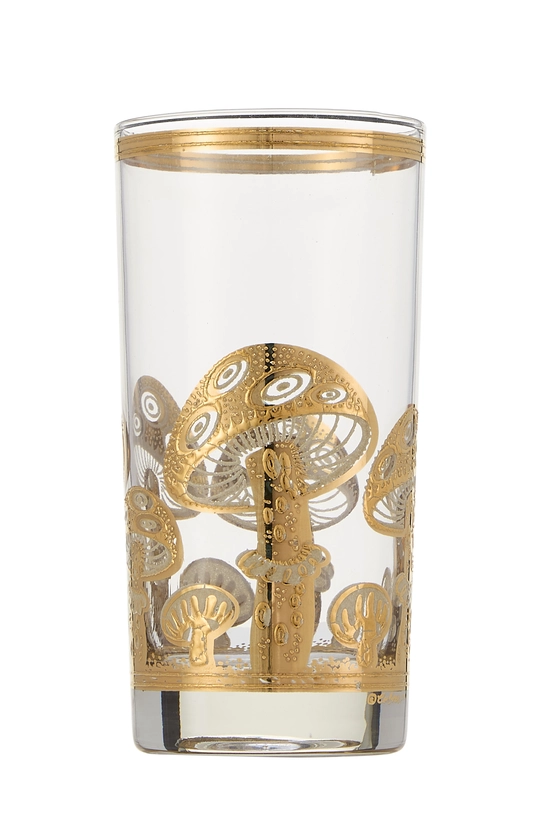 Multicolor 22k Gilded Mushroom Motif Glassware Set of 4, , large image number 3