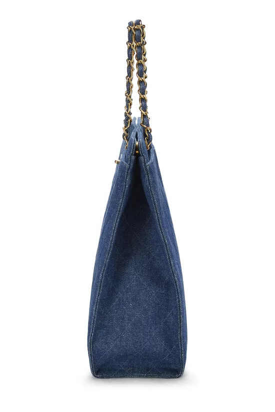 Blue Quilted Denim Tote Medium, , large image number 2