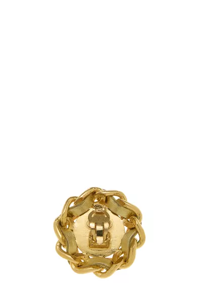 Gold 'CC' Earrings, , large