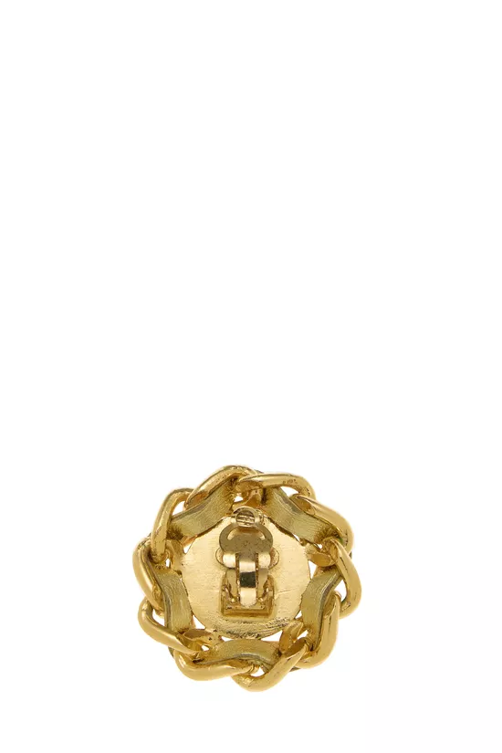 Gold 'CC' Earrings, , large image number 1