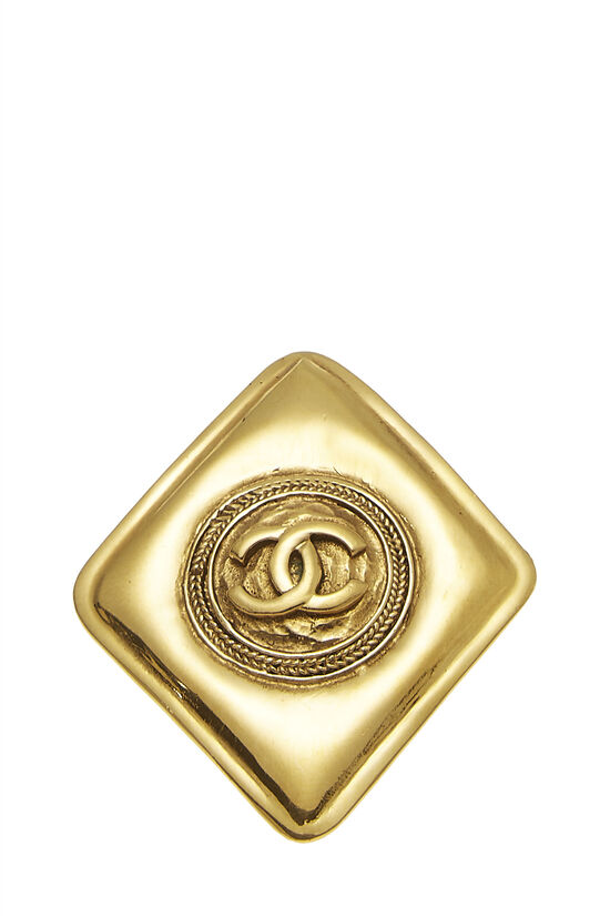Gold Diamond-Shaped 'CC' Pin, , large image number 1