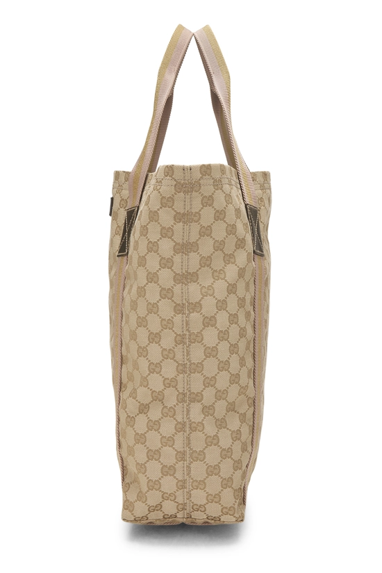 Gold GG Canvas Flat Web Tote, , large image number 2