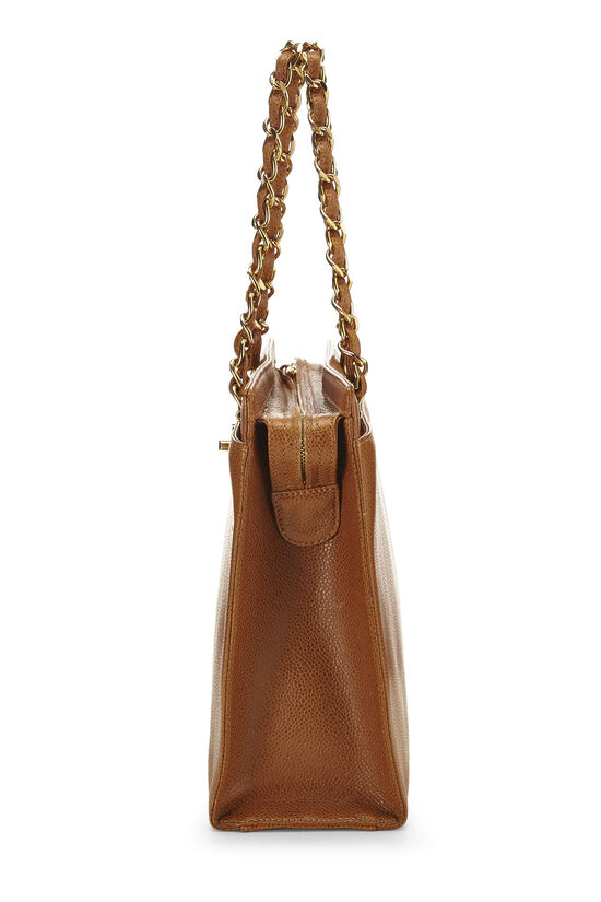 chanel brown leather shoulder bag tote