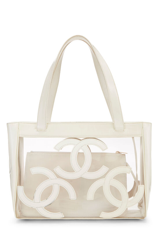 White Vinyl 3 'CC' Tote Small, , large image number 5