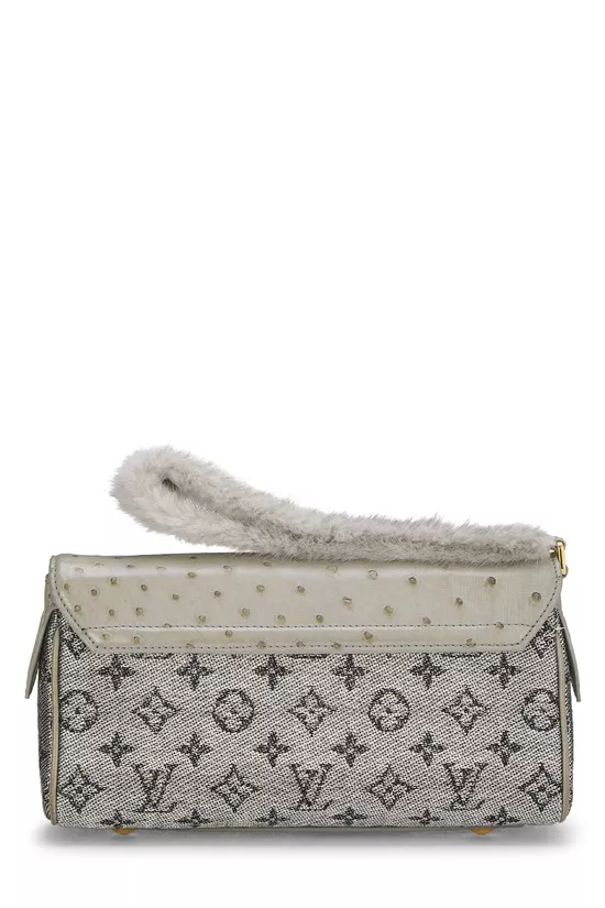 Grey Monogram Canvas & Ostrich Comedie Manege, , large image number 3