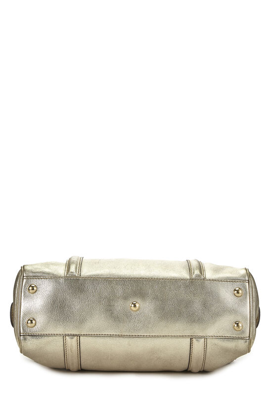 Metallic Gold Leather Britt Boston Bag, , large image number 4