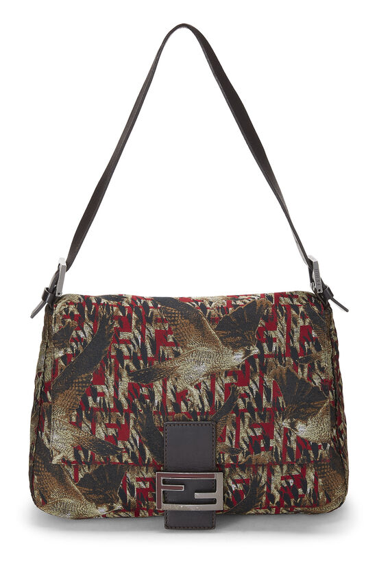 BAGUETTE bag in multicolor canvas with FF embroidery