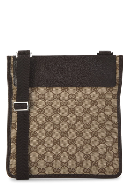 Brown Original GG Canvas Pocket Flat Messenger, , large image number 3