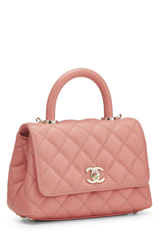 Pink Quilted Caviar Coco Handle Bag Mini, , large image number 4