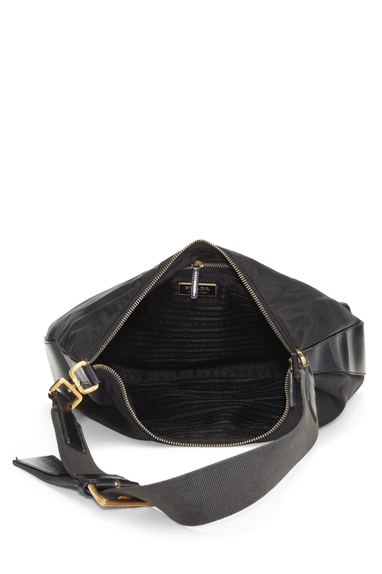 Black Nylon Shoulder Bag, , large image number 5