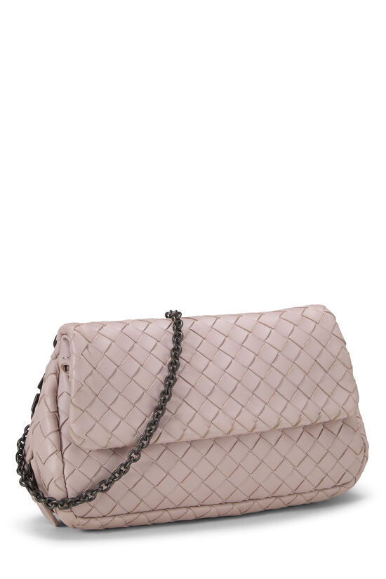 Pink Intrecciato Leather Flap Crossbody Bag Small, , large image number 1