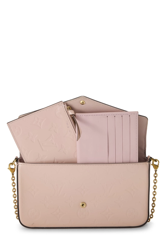 Pink Monogram Vernis Pochette Felicie, , large image number 6
