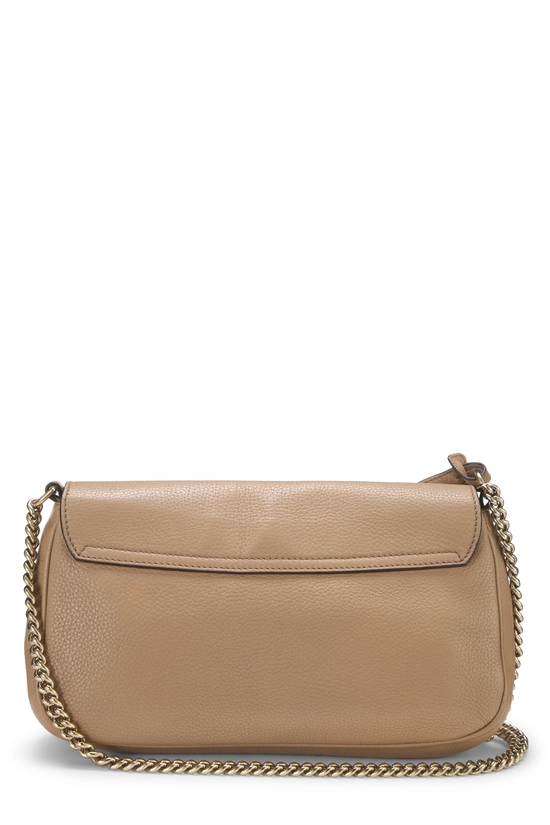 Beige Grained Leather Soho Chain Flap Crossbody, , large image number 3