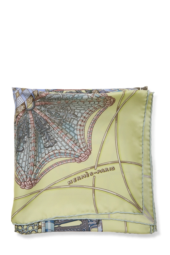 Yellow & Multicolor 'Les D&ocirc;mes C&eacute;lestes' Silk Scarf 90, , large image number 1