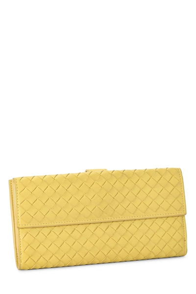 Yellow Intrecciato Long Wallet, , large