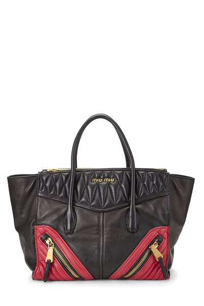 Multicolor Calfskin Convertible Biker Tote