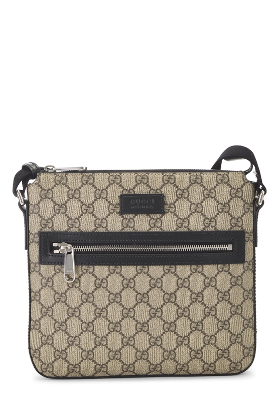 Black Original GG Supreme Canvas Zip Pocket Flat Messenger, , large image number 0