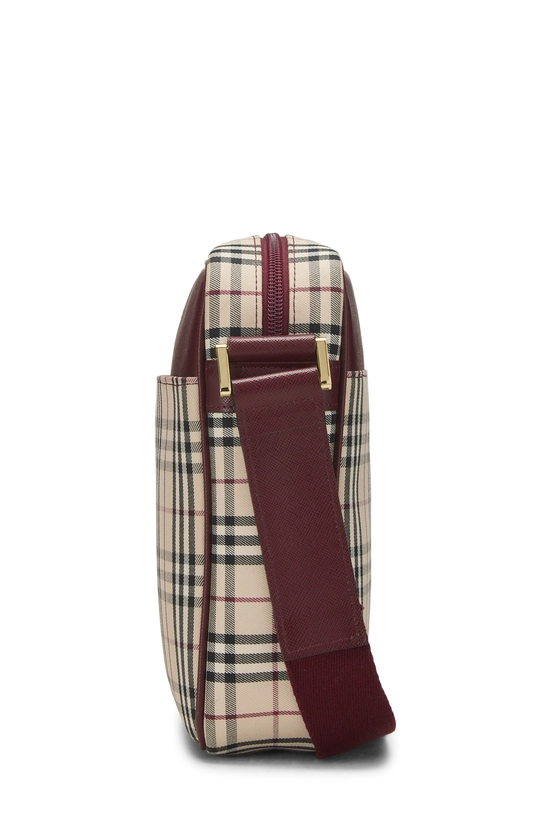 Burgundy Jacquard Canvas House Check Vertical Camera Bag Medium, , large image number 2