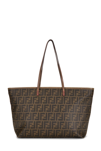 Fendi Pink Zucca Coated Canvas Roll Tote