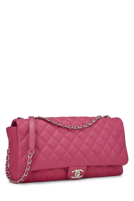 Chanel - Pink Quilted Rubber Coco Rain Flap Bag Maxi