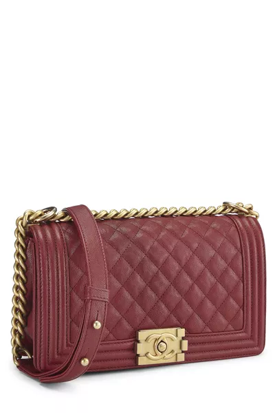 Chanel Red Quilted Caviar Boy Bag Medium — photo 2