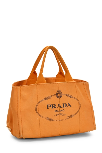 Prada Orange Canvas Canapa Logo Tote — photo 2