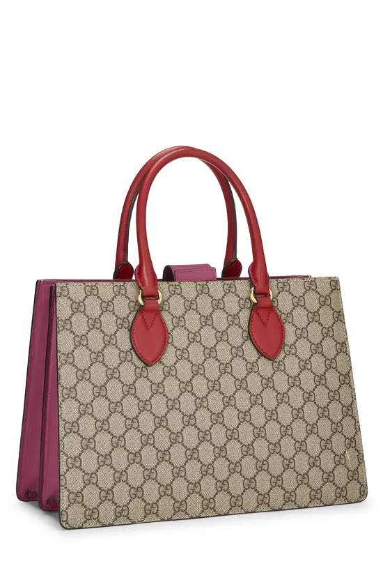 Multicolor GG Supreme Canvas Top Handle Tote, , large image number 1