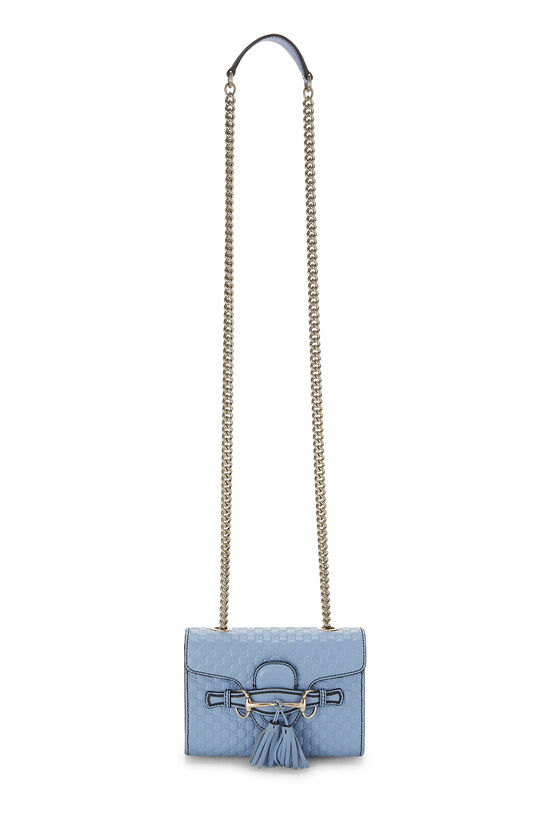 Blue Microguccissima Leather Emily Chain Crossbody Bag, , large image number 2