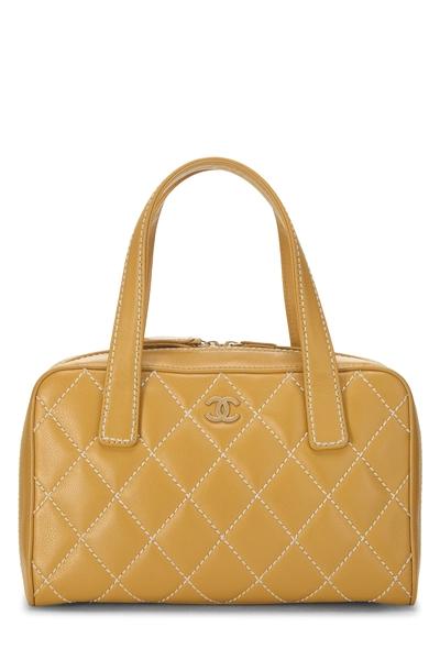 Yellow Leather Wild Stitch Boston Bag Small