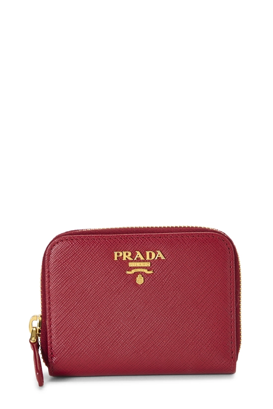 Red Saffiano Zip Around Coin Purse, , large image number 0