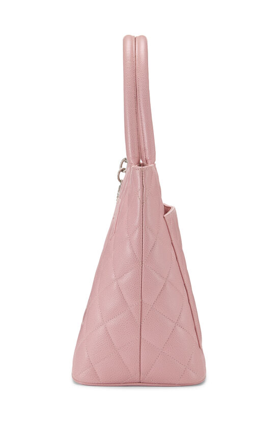 Pink Quilted Caviar Medallion Tote, , large image number 2
