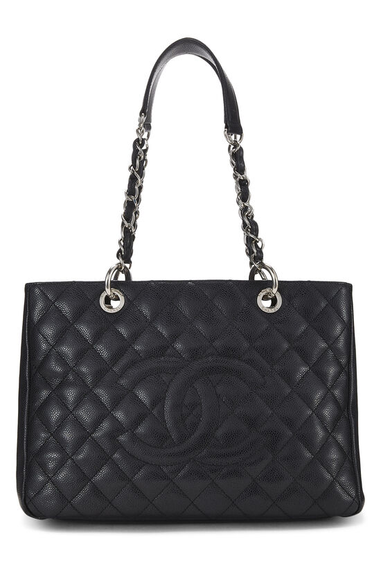 CHANEL Large Shopping Tote Bag Black Caviar with Silver Hardware 2011