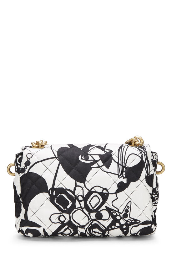 Chanel White & Black Canvas Deer Coco Flap Mini Q6B4EN0EM9000