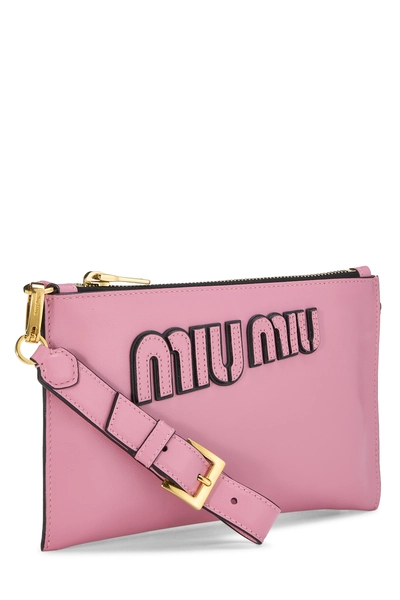 Pink Calfskin Wristlet, , large