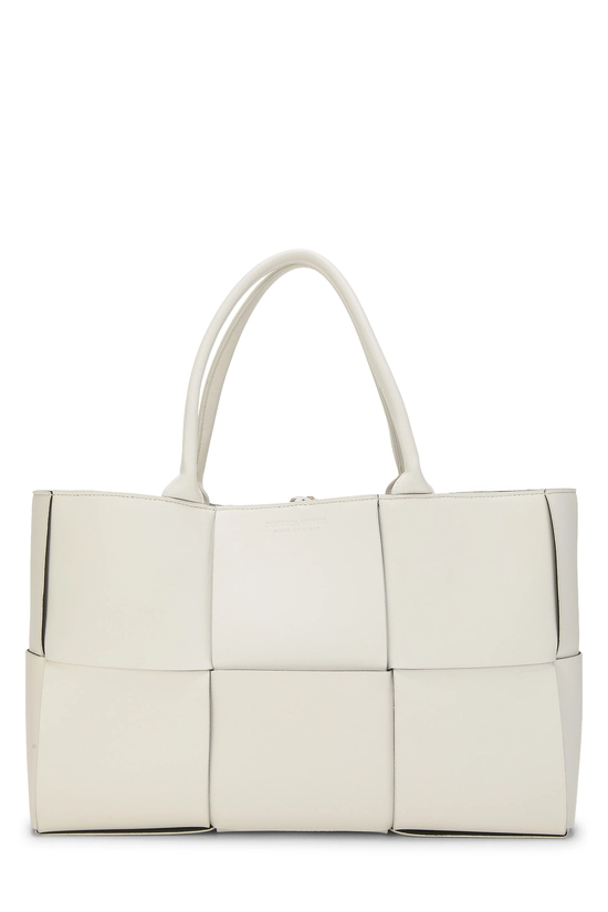 White Calfskin Maxi Intrecciato Arco Tote Medium, , large image number 0