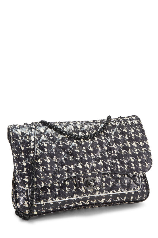 chanel black and white tweed bag