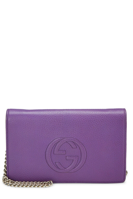 Purple Grained Leather Soho Chain Crossbody, , large image number 1
