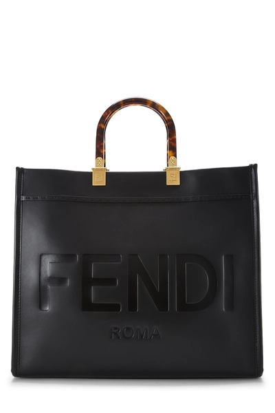 Fendi Black Calfskin Sunshine Shopper Medium