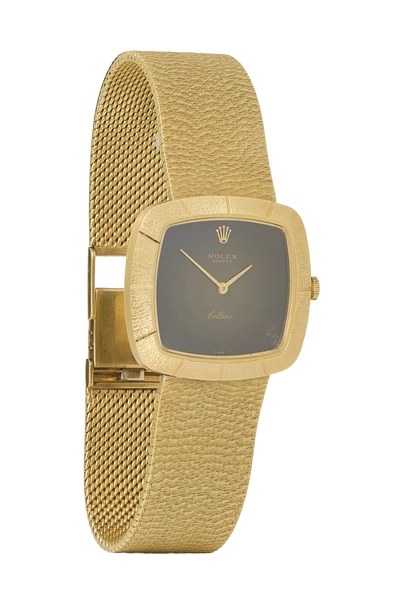 Black Dial Gold Cellini Cushion Bracelet Watch