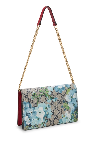 Blue Original GG Blooms Supreme Canvas Wallet on Chain (WOC), , large