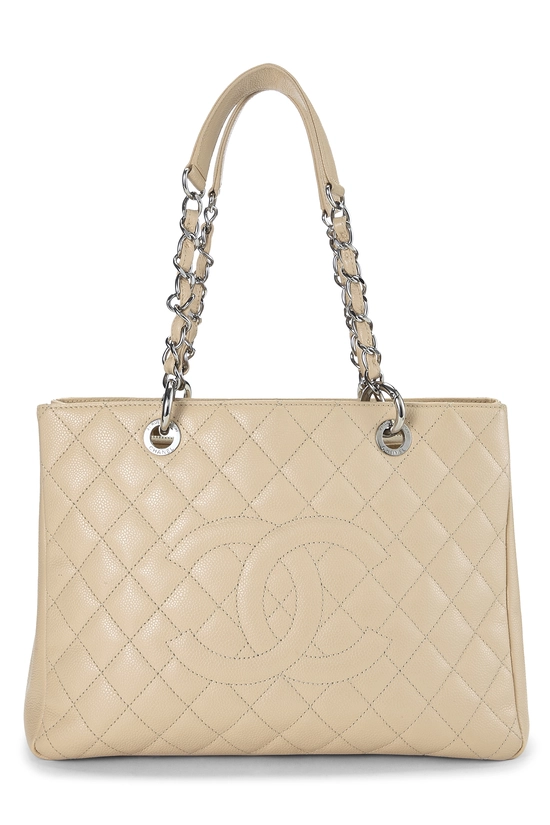 Beige Quilted Caviar Grand Shopping Tote (GST), , large image number 0