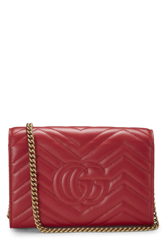 Red Leather GG Marmont Crossbody Small, , large image number 3