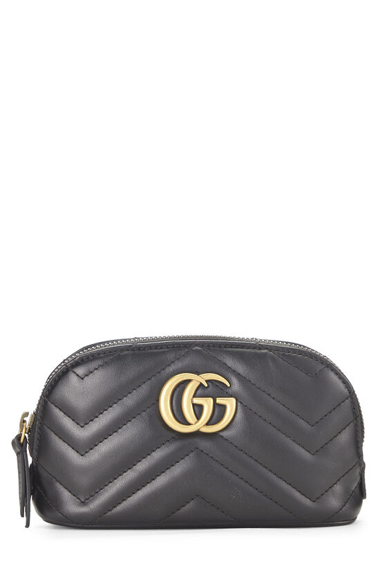 Black Leather GG Marmont Pouch, , large image number 0