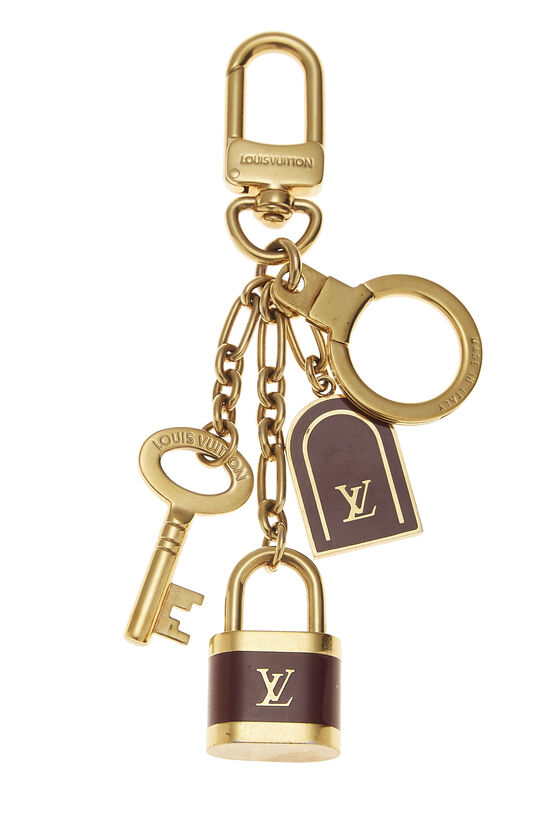 Gold & Burngundy Cadenas Bag Charms, , large image number 0