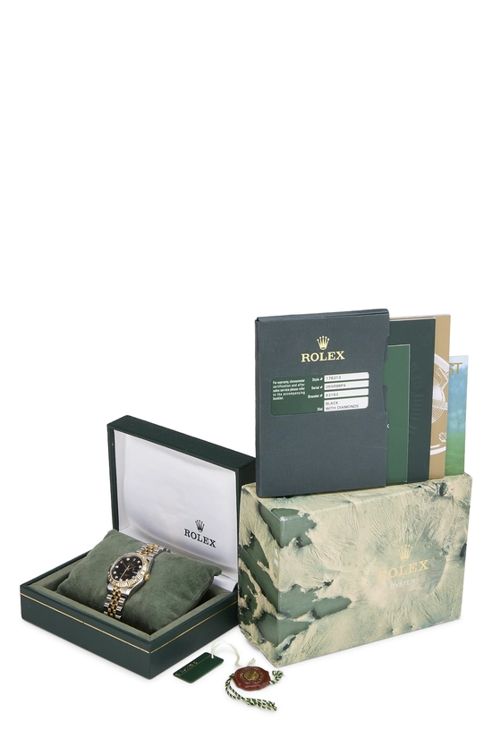 Black Stainless Steel Diamond Dial Datejust 178313 31mm, , large image number 1