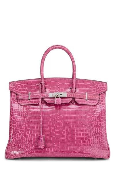 Fuchsia Pink Porosus Crocodile Birkin 35