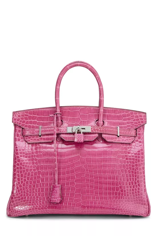 Fuchsia Pink Porosus Crocodile Birkin 35, , large image number 0