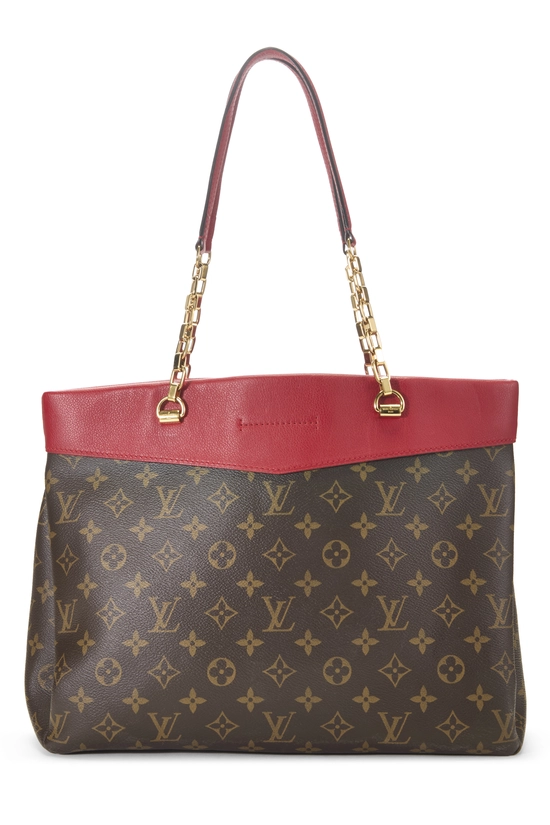 Red Monogram Canvas Pallas Shopper, , large image number 3