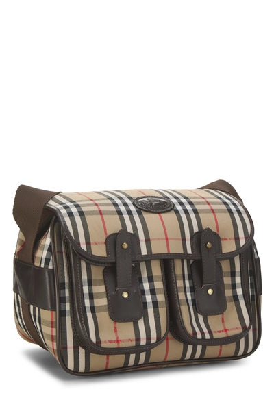 Burberry Brown Haymarket Check Front Pocket Messenger Small — photo 2